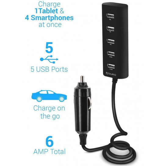 USB Car Charger 5 Port 363
